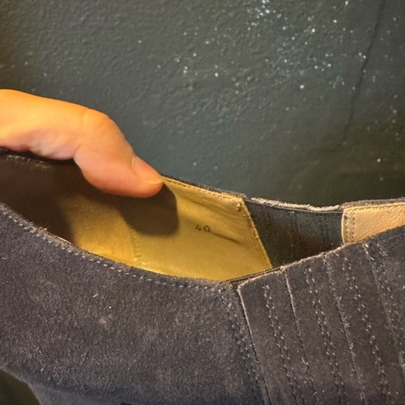 Women’s Anyi Lu Dark Blue Suede Heeled Booties Size 40/9 - Picture 9 of 9